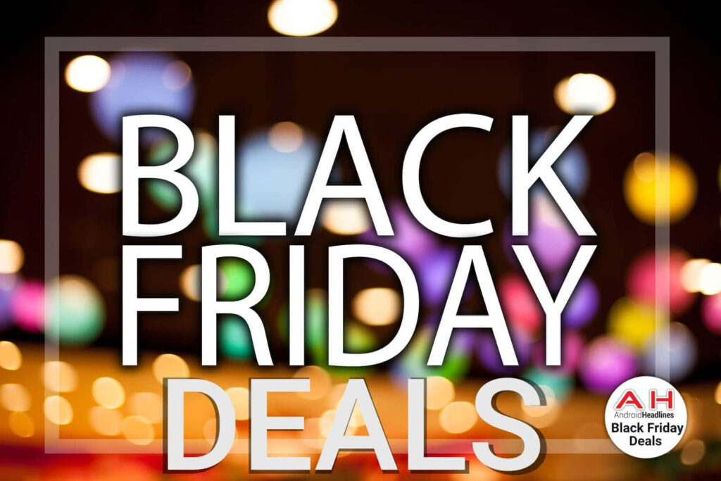 Black Friday deals at AH com vibrant wallpaper with bold white text and colorful blurred background