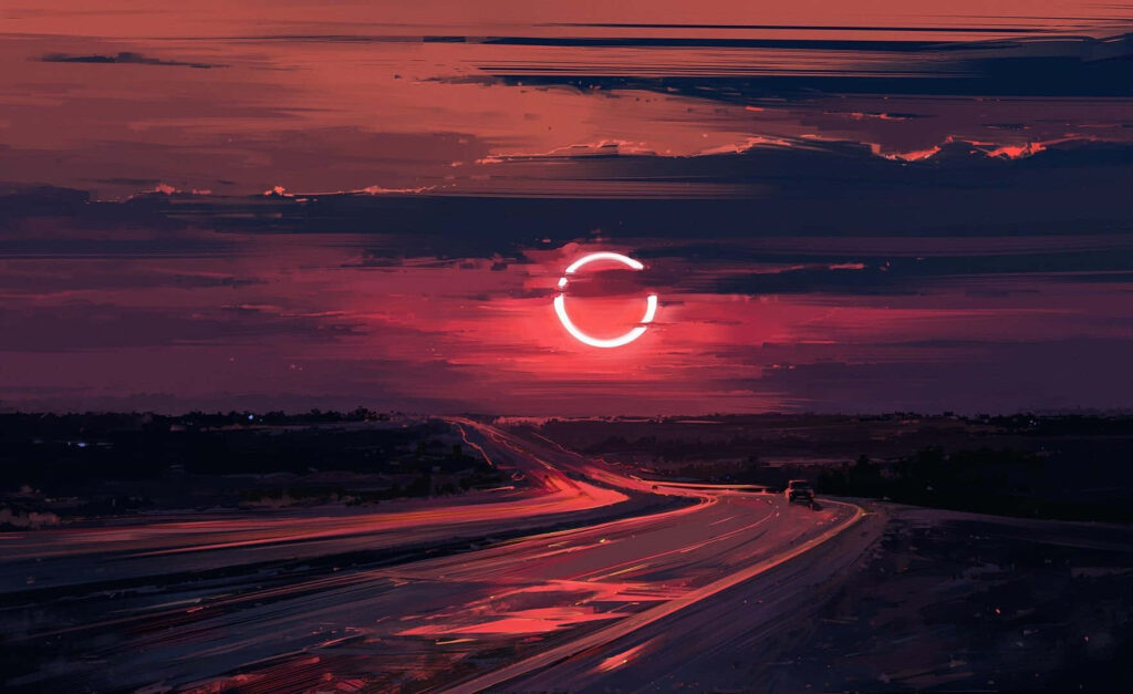 The Spectacular Black Hole Sun: A Captivating Display of Cosmic Energy in Vibrant Colors Wallpaper