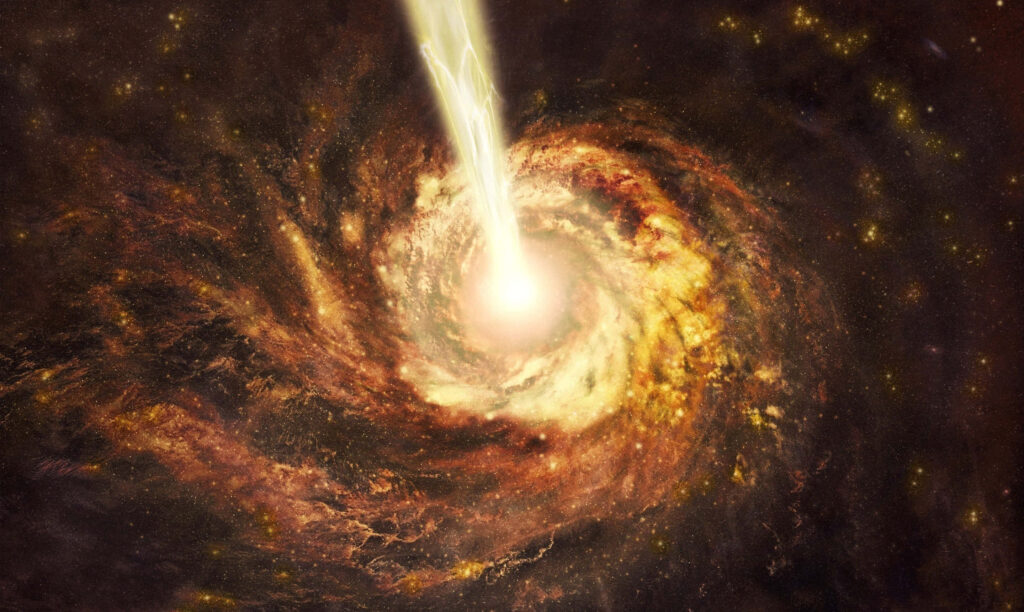 Ethereal Majesty: Enchanting Visuals of the Mysterious Black Hole Sun Amid Vibrant Shades of Orange and Yellow Wallpaper