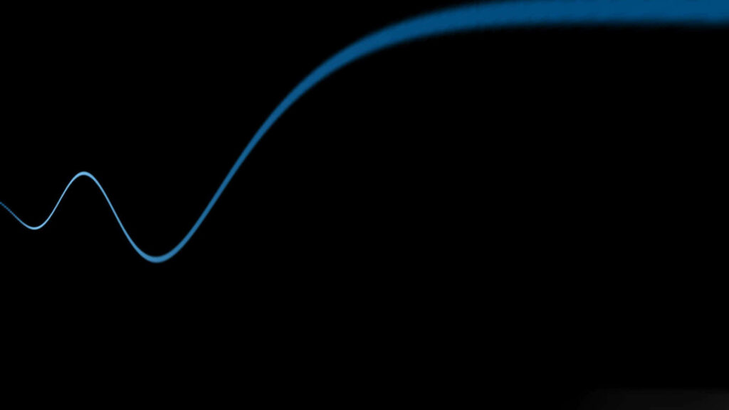 Stylishly Minimalistic: A Mesmerizing Blue Wave in the Black Mac Background Wallpaper
