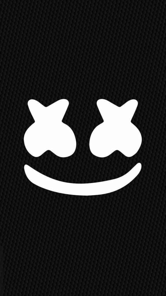 Smiley in the Dark: Black Marshmello's Helmet Shines Bright Wallpaper
