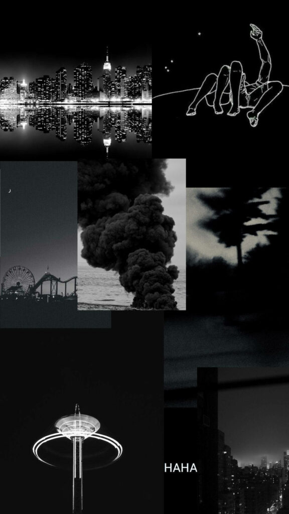 Dark Neon Aesthetic Wallpaper: Urban & Abstract Photo Collage
