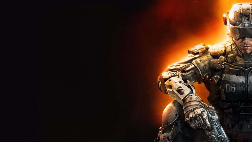 Intense soldier in tactical gear in dynamic Black Ops II wallpaper landscape