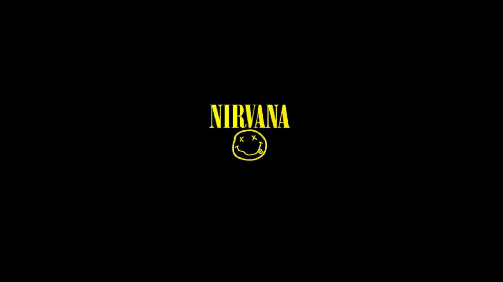 Minimalistic Nirvana Smiley Logo on Dark Canvas Wallpaper