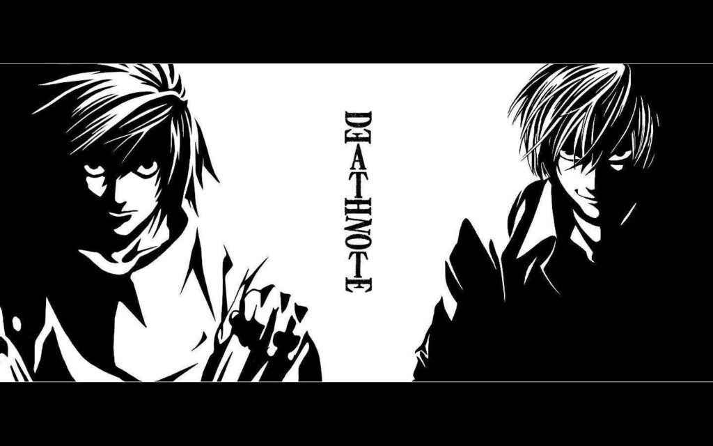Death Note Anime Wallpaper: Light Yagami & L Rivalry Background