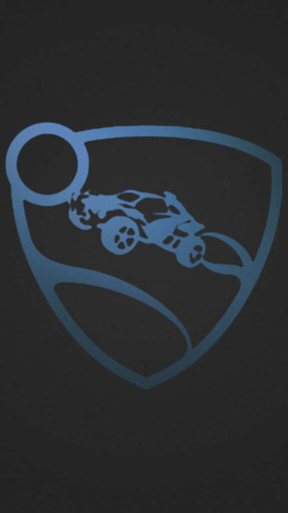 Android Rocket League: Sleek Black and Blue Car Logo Background Wallpaper