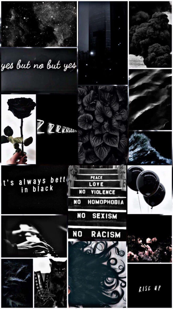 Black and White Collage Wallpaper: Empowerment, Peace & Equality