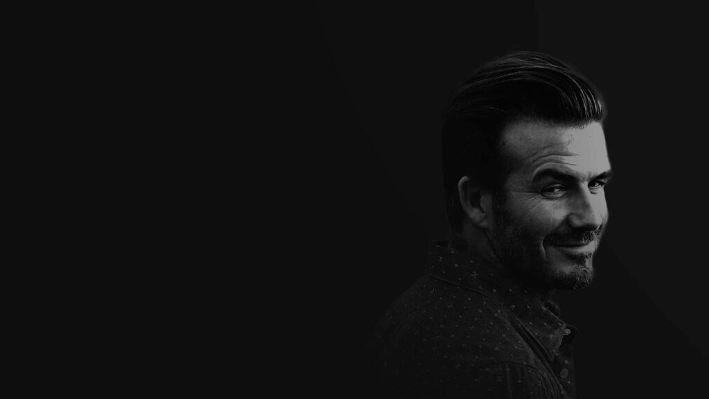 Striking Black-and-White David Beckham Wallpaper Background