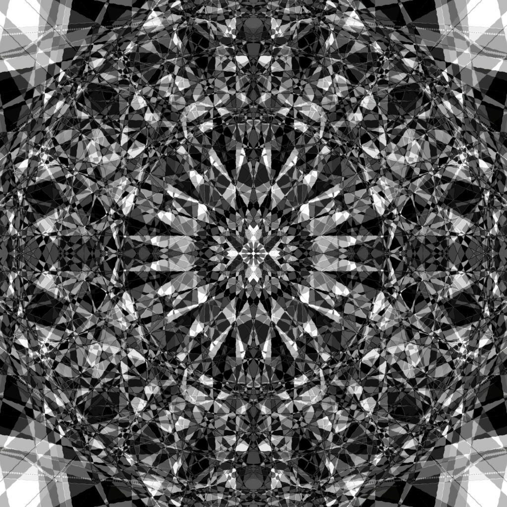 Mesmerizing Black & White Kaleidoscope Wallpaper: Intricate Fractal Design