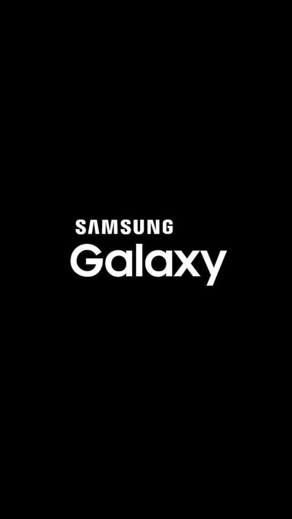 Blackout Beauty: Samsung Galaxy Logo Shines on Dark Galaxy Themed Wallpaper