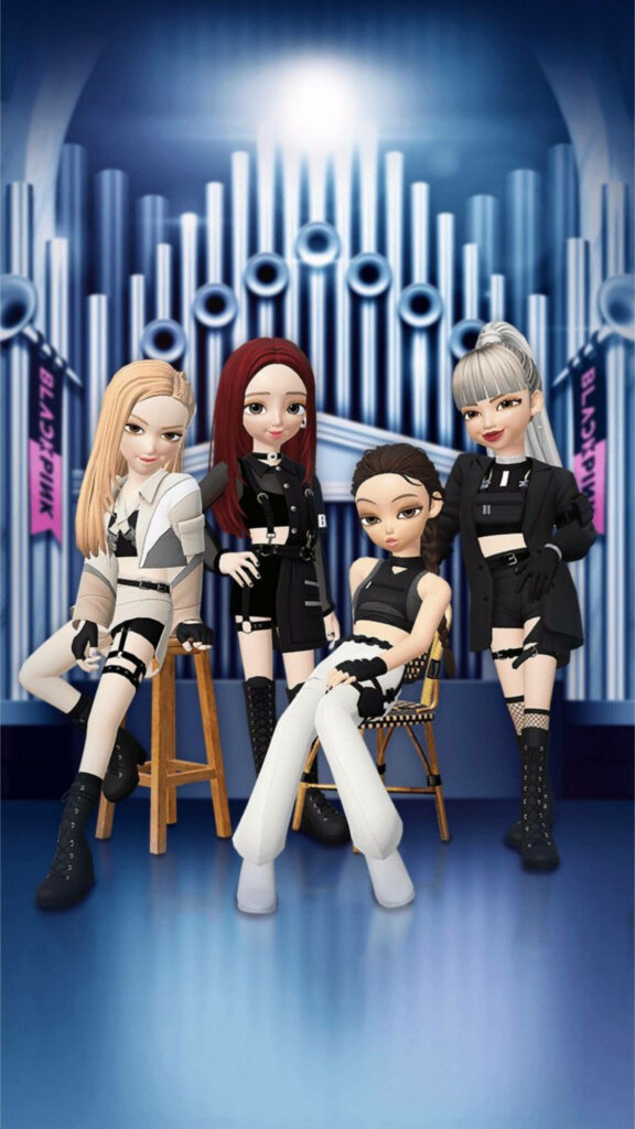Blackpink Members Rose, Jisoo, Jennie, and Lisa Rocking the Zepeto 3D Avatar Look as they Channel 'kill This Love' Vibes in Music Video Location Wallpaper