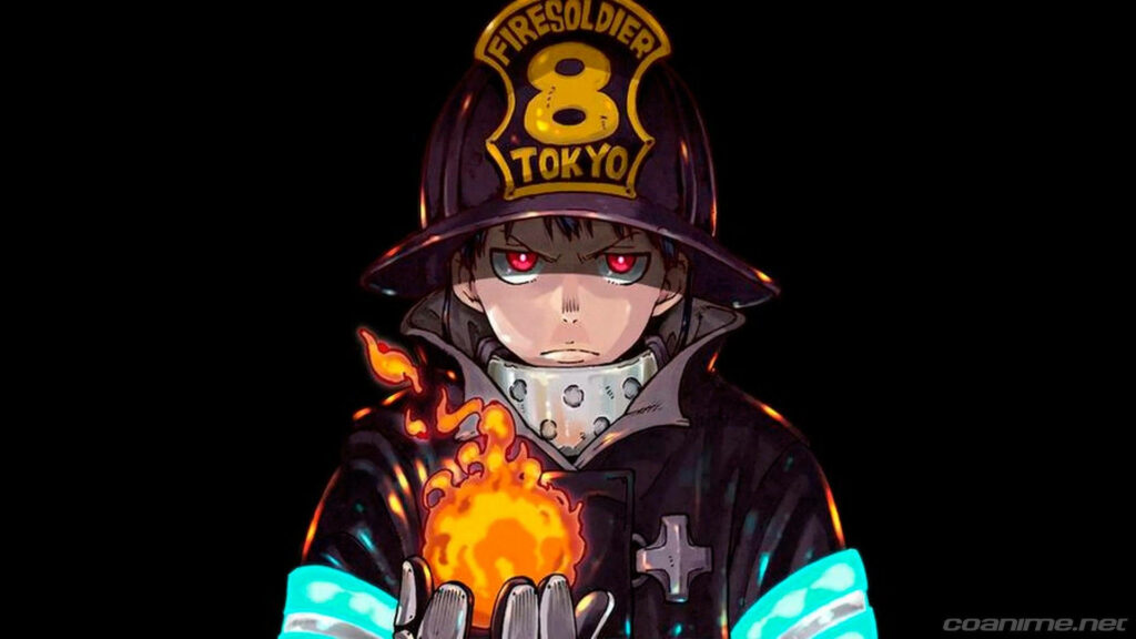 Third Generation Hero: Shinra Kusakabe in a Fiery Wallpaper of Fire Force Company 8