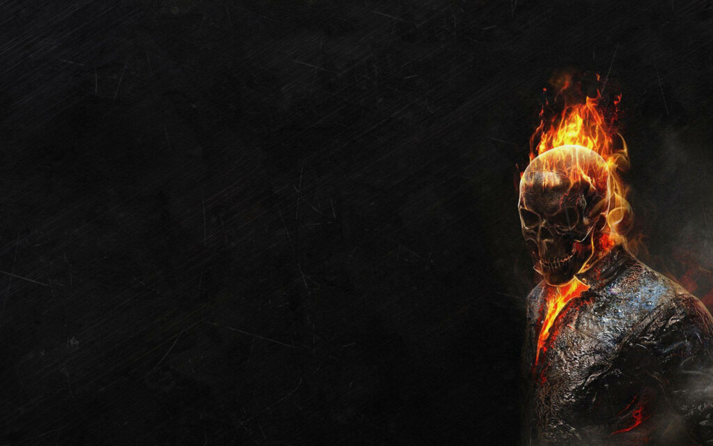Blazingly Brilliant: Ghost Rider's Fiery Skull HD Wallpaper