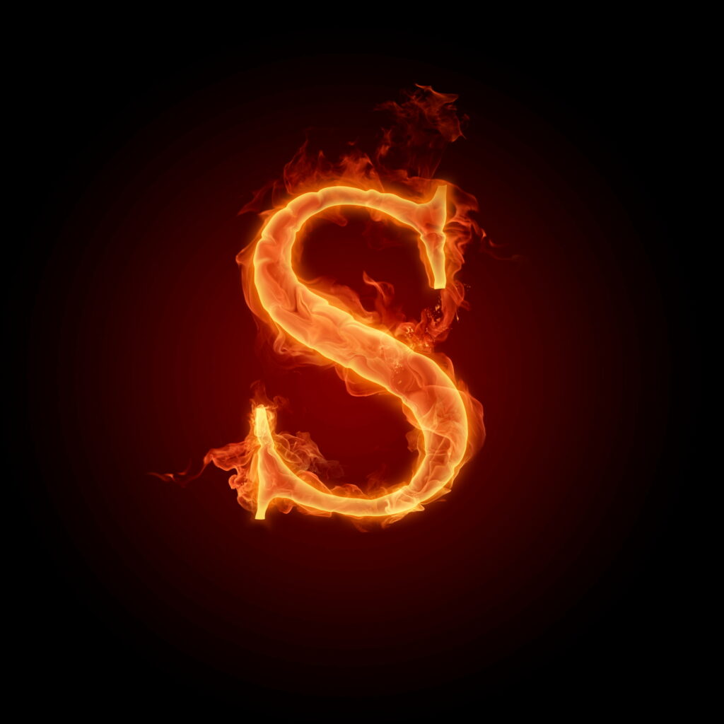 Sizzling S: A Flaming Alphabet Illustration for a Fire-Worthy Wallpaper Background Photo
