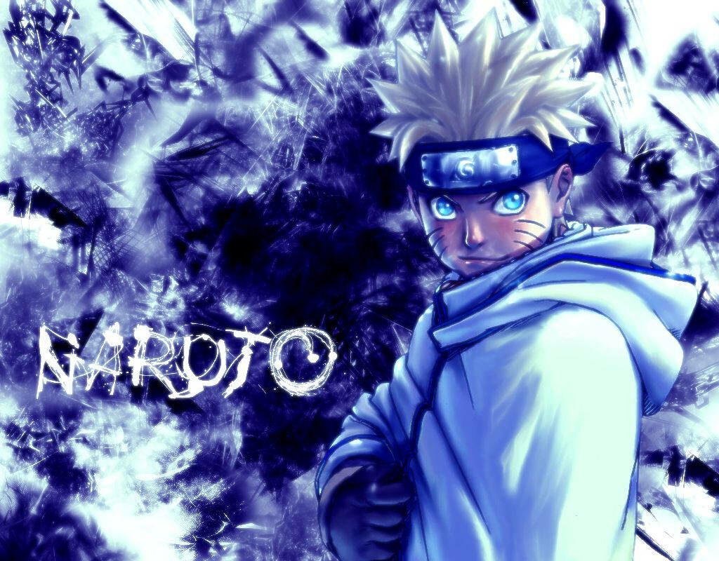 Naruto's Epic Coolness Radiates Amidst a Grunge-Laced Digital Artistry Wallpaper