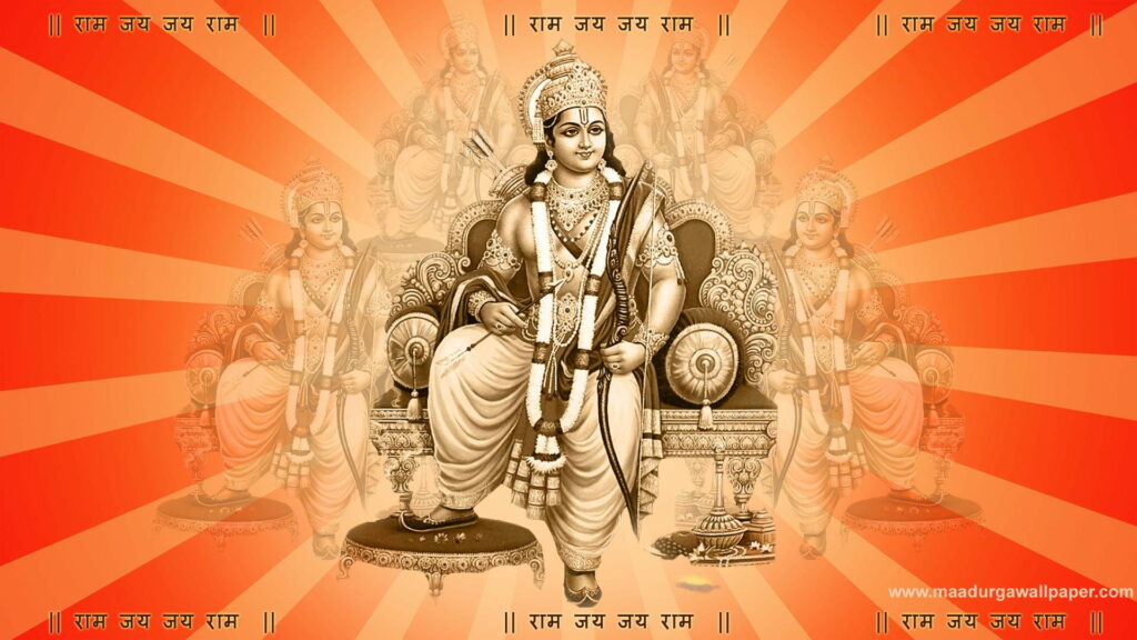Blessed Harmony: Captivating Jai Shri Ram HD Wallpaper Background