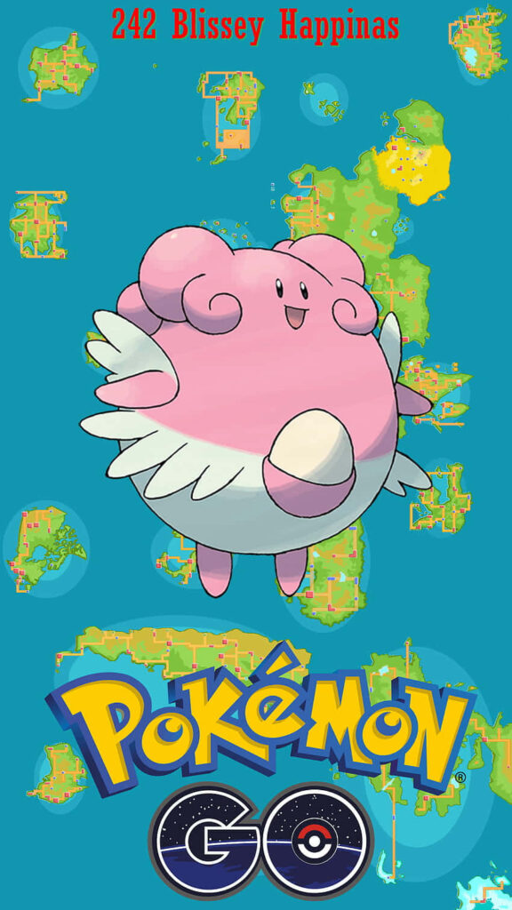 Blissey Pokémon Wallpaper: Adventure & Charm on Map Background
