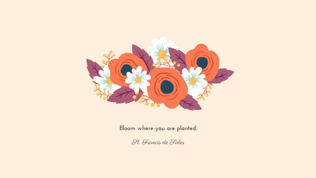 Bloom Where You Are Planted: Minimalist Red & White Flower Wallpaper