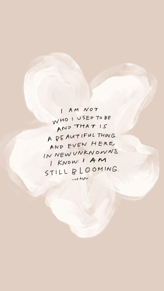 Unveiling Inner Strength: An Inspiring Affirmation Adorns a Serene Floral Canvas Wallpaper