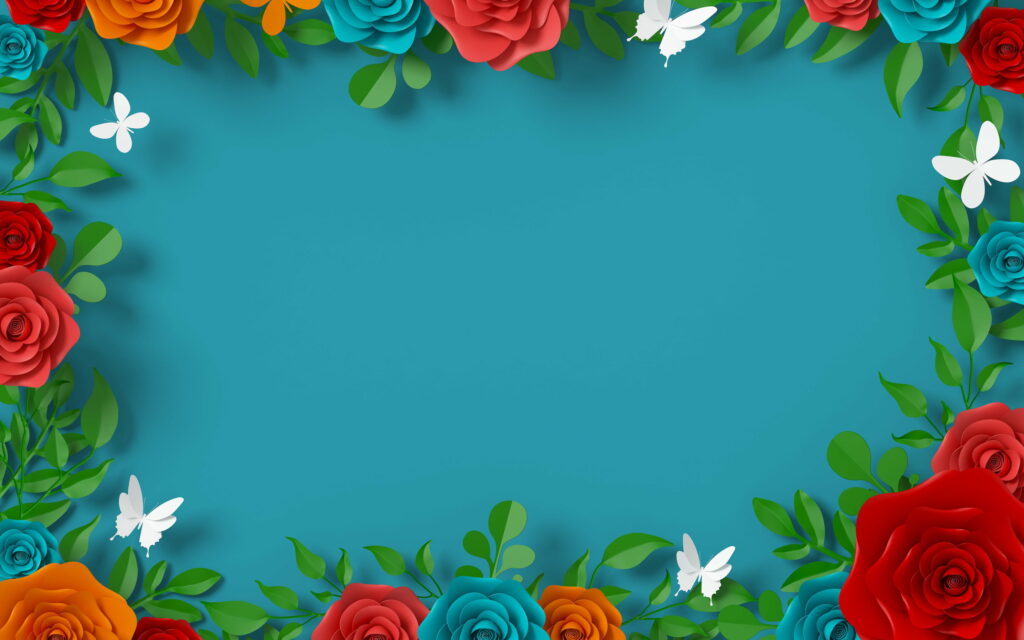 Blooming Bouquet: Vibrant Floral Glory Encased in a Picture-Perfect Frame Wallpaper