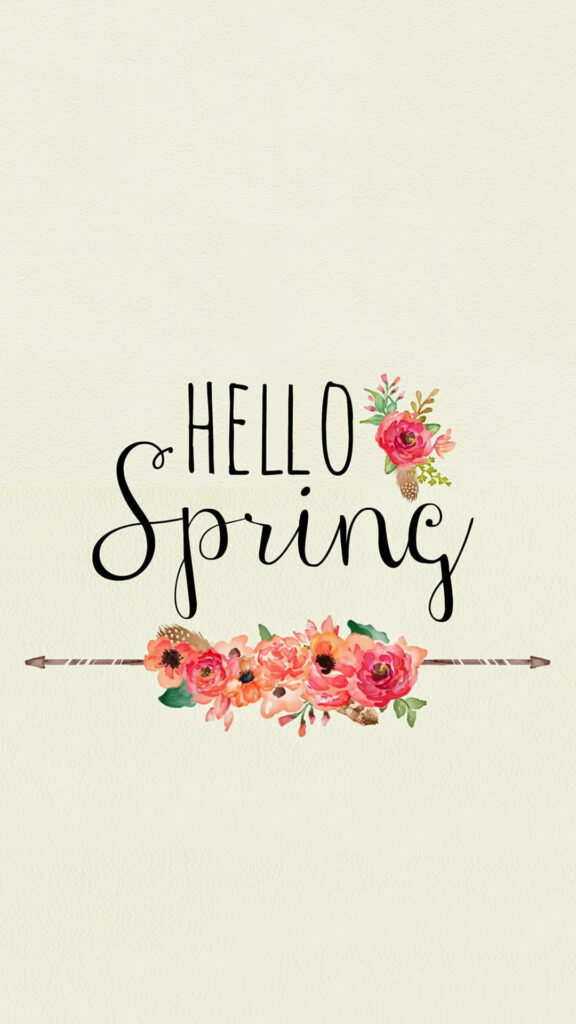 Blooming Beauties: Pretty Pink Flowers Welcome Spring on a Beige Background Wallpaper