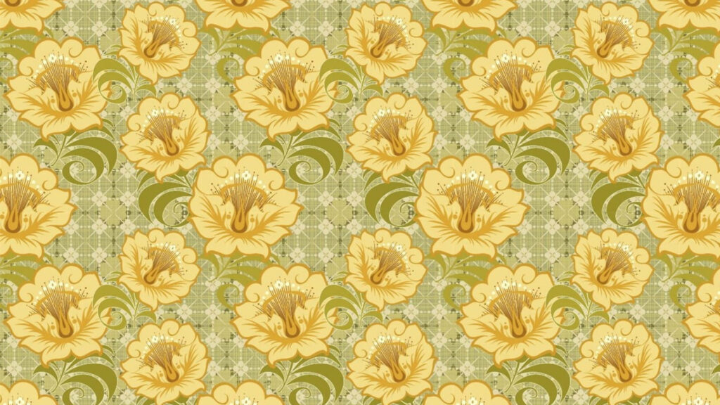 Elegant Blooming Botanicals: A Pastel Yellow Vector Delight Wallpaper