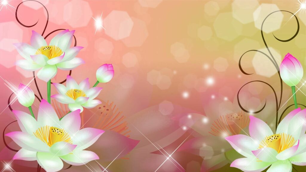 Colorful Lotus Flower Wallpaper: Serene Gradient Background Design