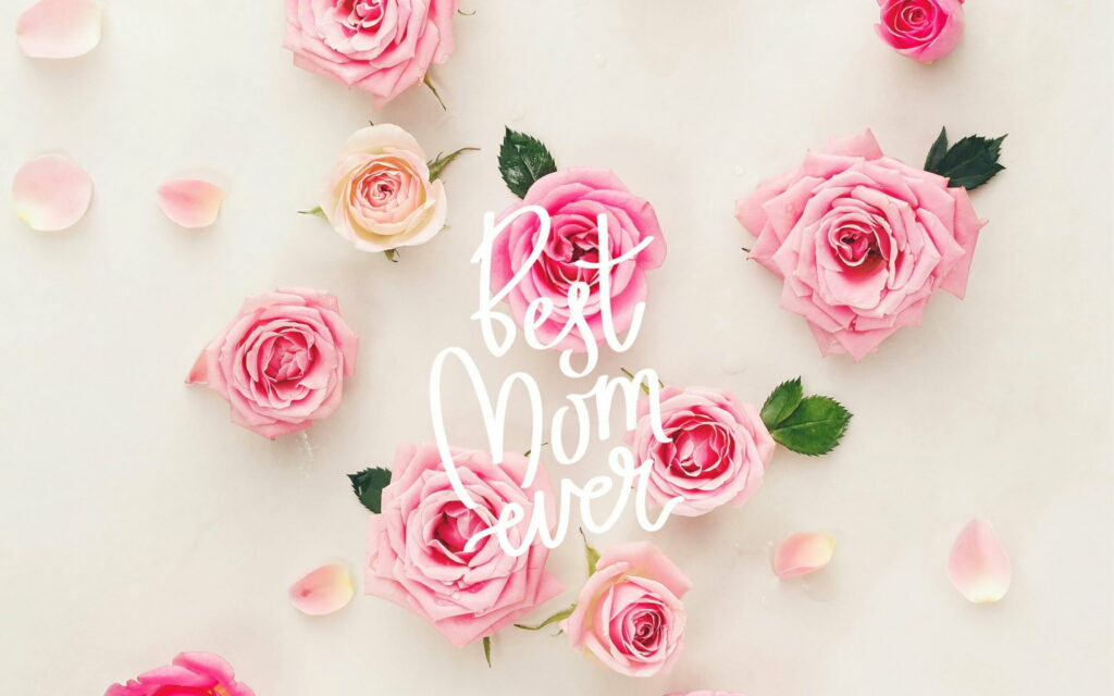Floral Bliss: Celebrating the Best Mom on Mothers Day with Pink Roses QHD Wallpaper Background