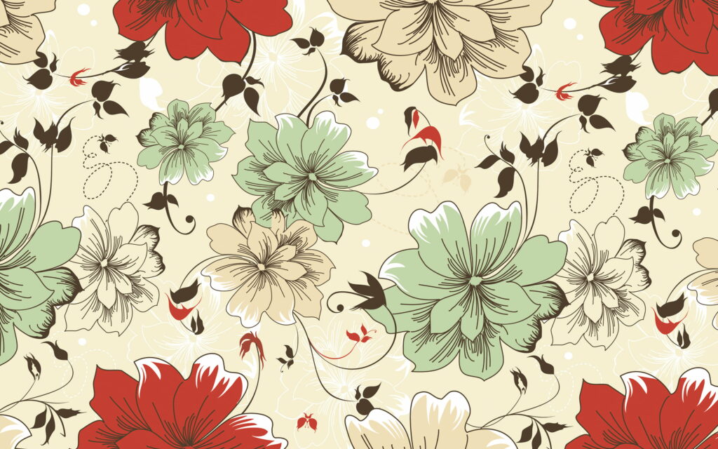 Blooms of Nostalgia: Captivating Vintage Floral Tapestry in 4K Wallpaper