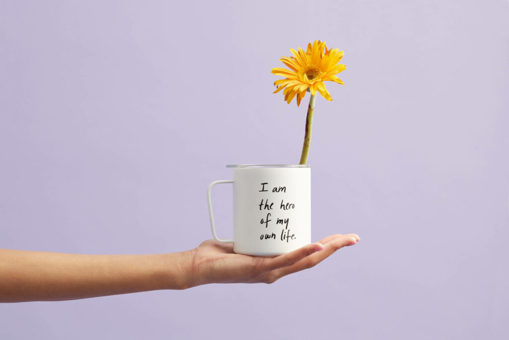 Embracing Positivity: Inspiring Affirmations Blooming on Lavender Canvas Wallpaper