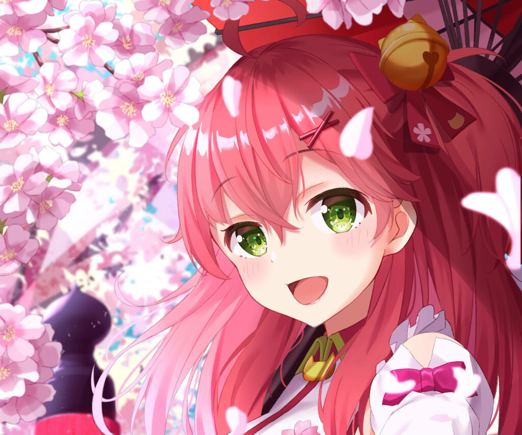 Blossoming Beauty: Sakura Miko, a Captivating Hololive Virtual Youtuber, Embracing the Spirit of Spring Wallpaper