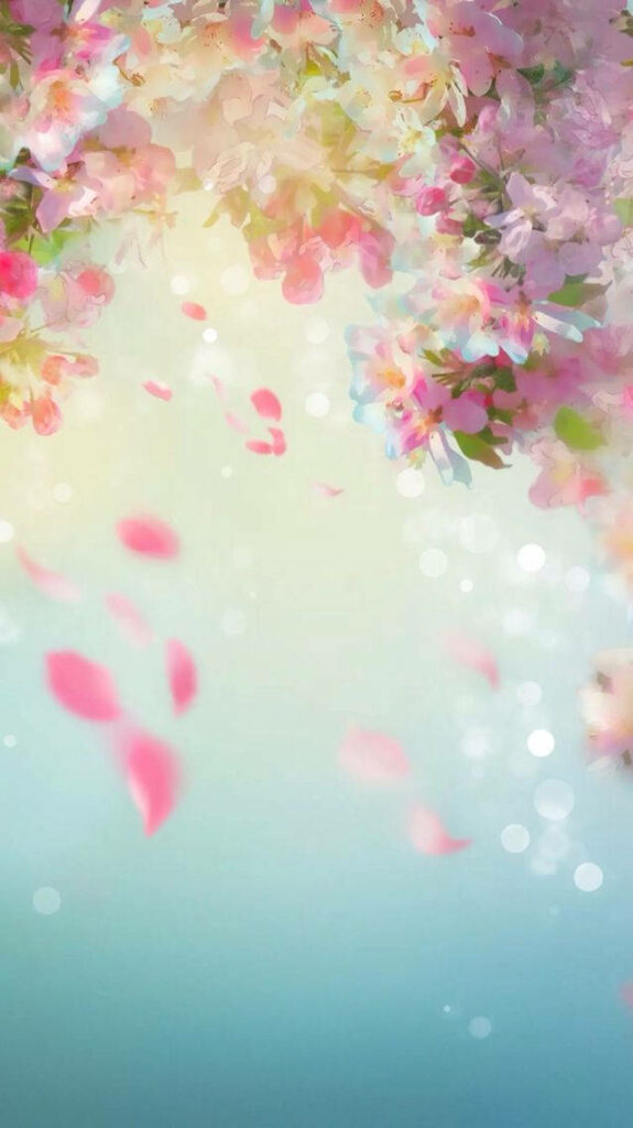 Cherry Blossom Dreams: WhatsApp Chat Wallpaper with Falling Petals