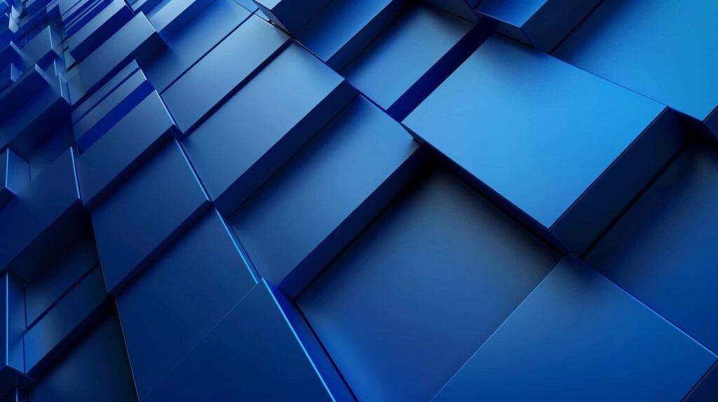 Abstract Blue 3D Blocks Geometric Pattern Wallpaper Background