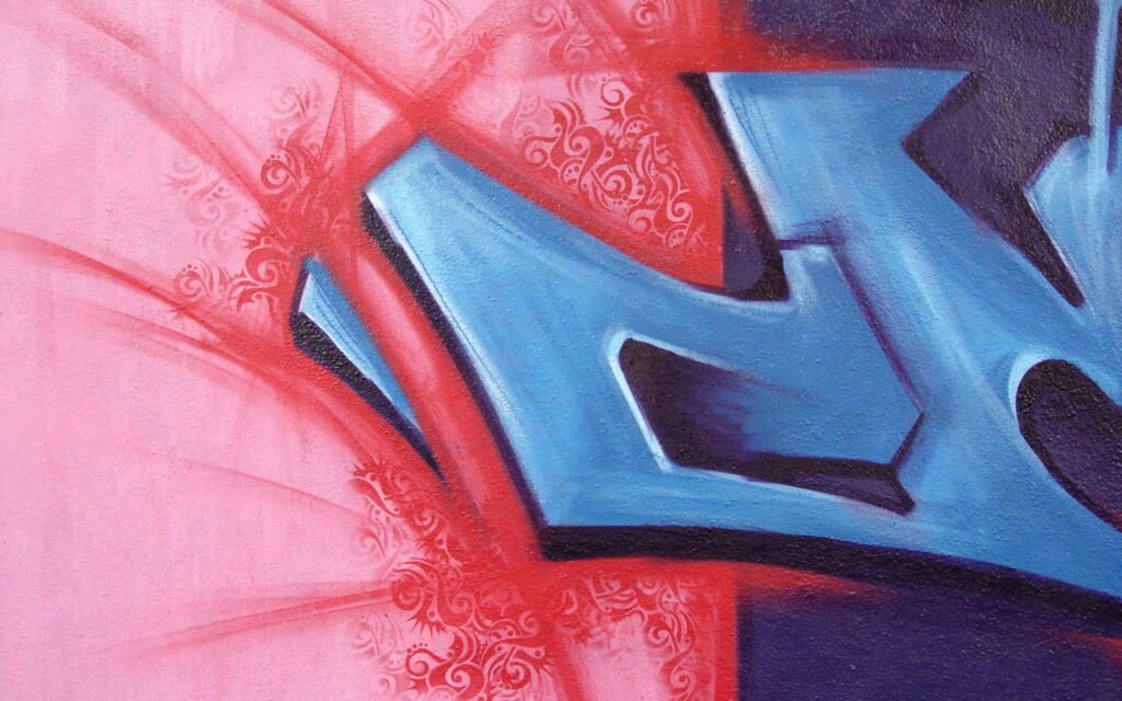 Colorful Abstract Expression: 3D Graffiti Blue HD Wallpaper
