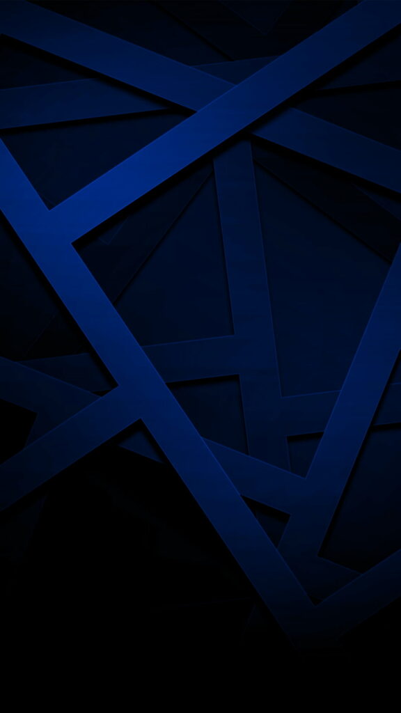 Immersive Geometric Symphony: Stunning 3D Abstract Beauty in Navy Blue - HD Phone Wallpaper
