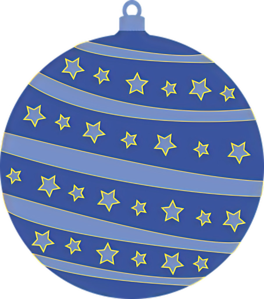 Blue Christmas Ornament Wallpaper with Yellow Star Pattern