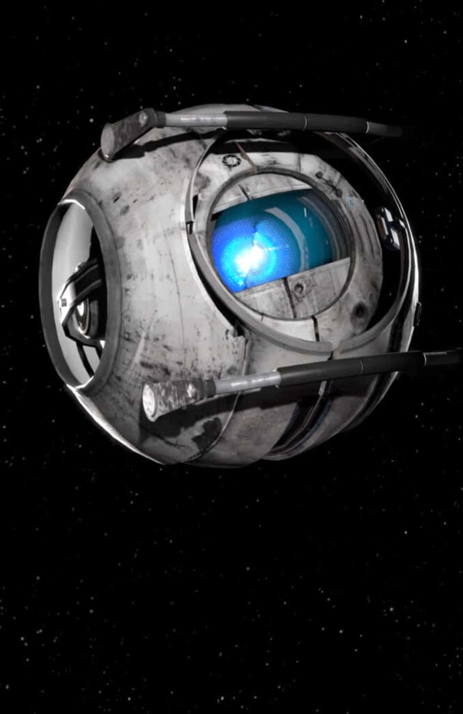 Blue Core Wallpaper: Sleek Metallic Design on Starry Background