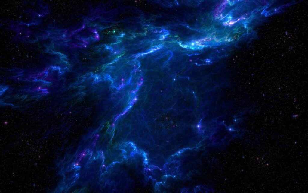 Midnight Serenity: Captivating HD Wallpaper of Deep Blue Space