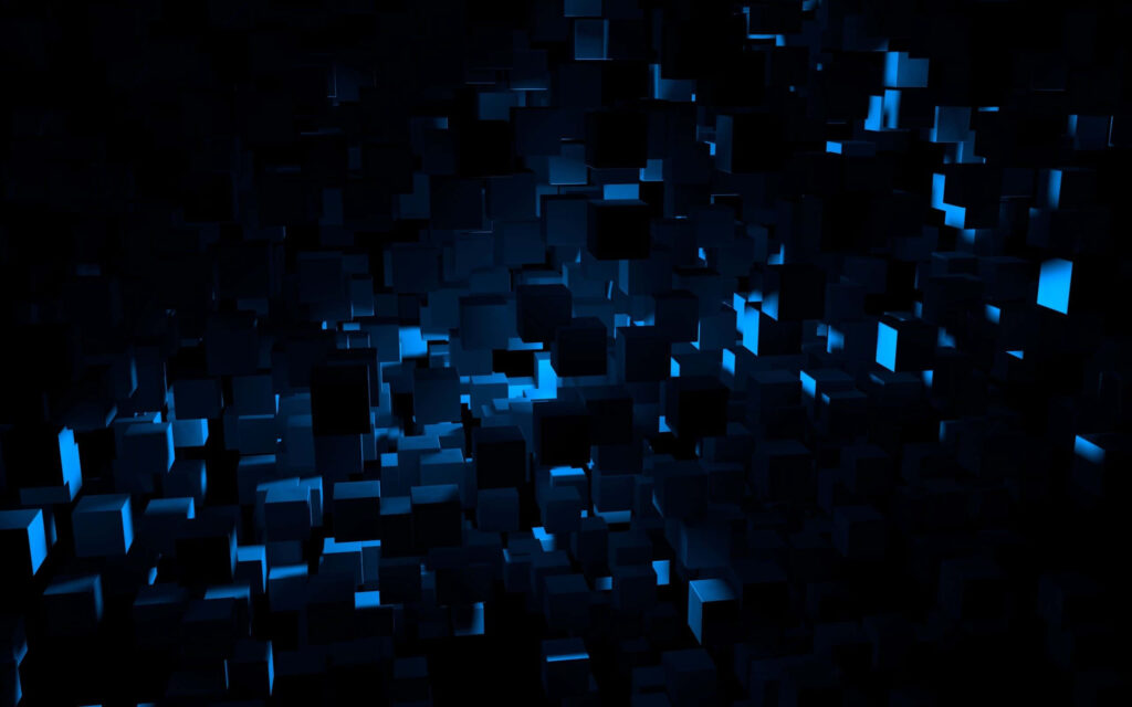 Dynamic Blue Cube Wallpaper: Captivating Abstract Background Design