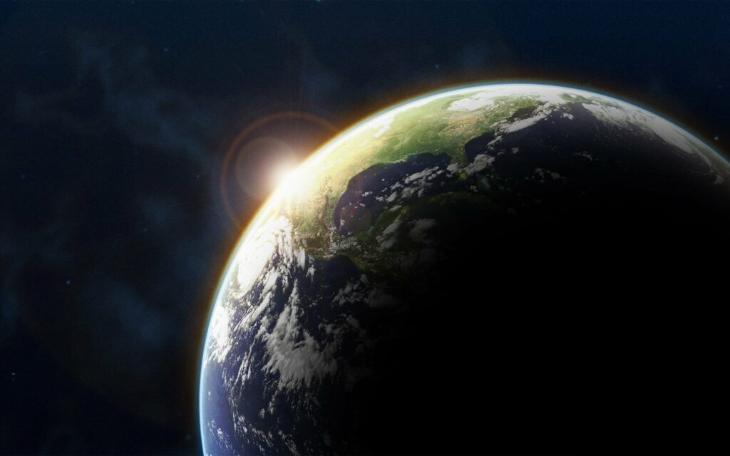 An HD Wallpaper Journey through the Mysteries of the Universe with the Blue Earth.