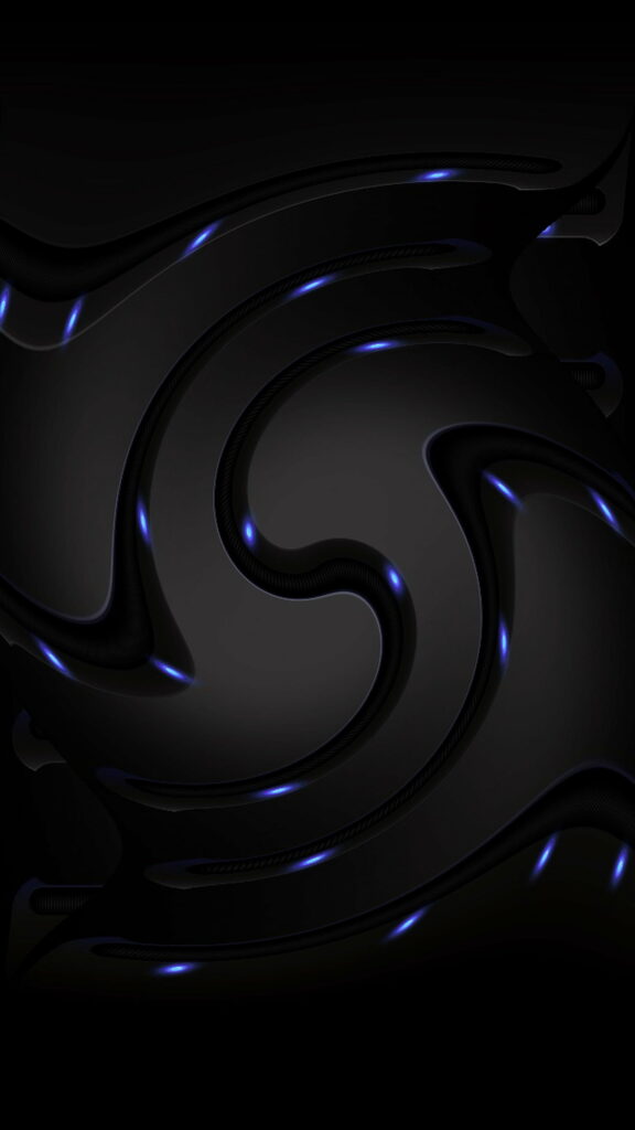 Infinite Depths: Mesmerizing Amoled Abstraction in Blue, a captivating HD Phone Wallpaper