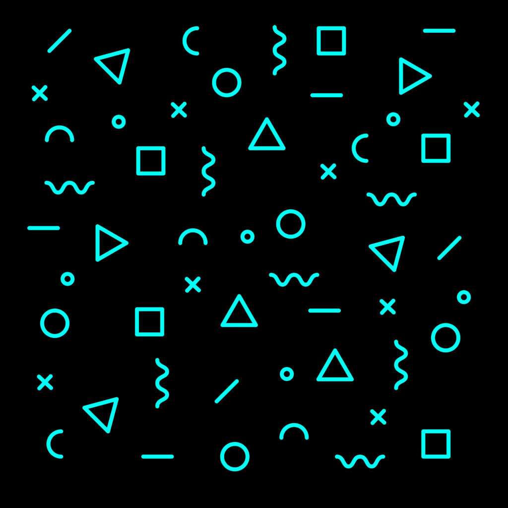 Abstract Blue Geometric Shapes Wallpaper on Black Background