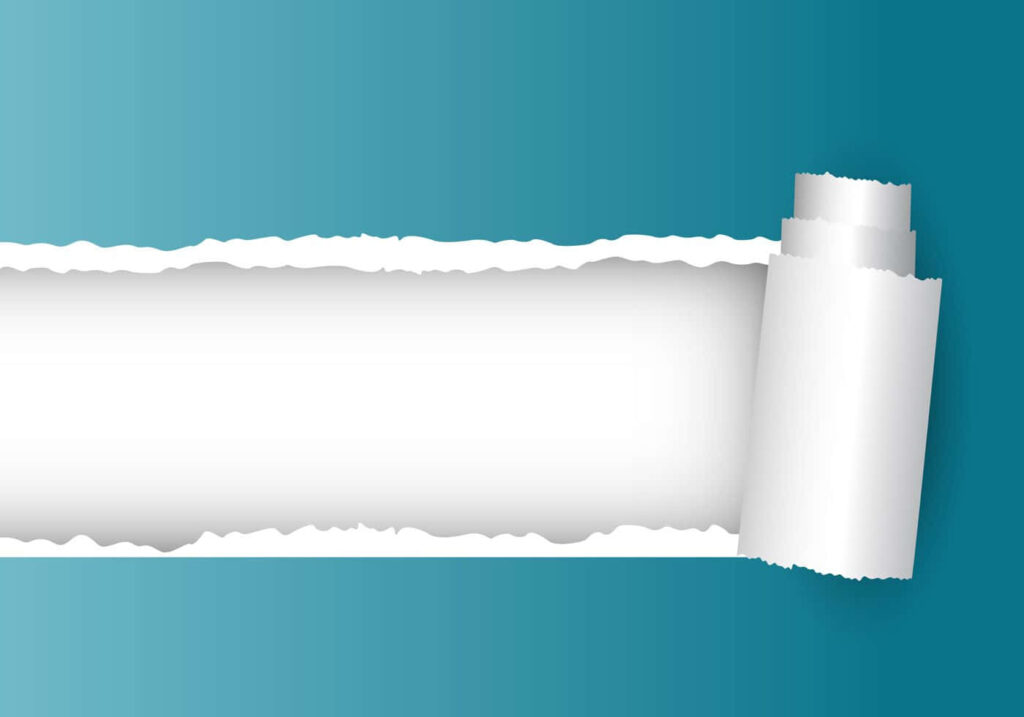 Blue-Green Gradient Wallpaper with Torn Paper Vector Design