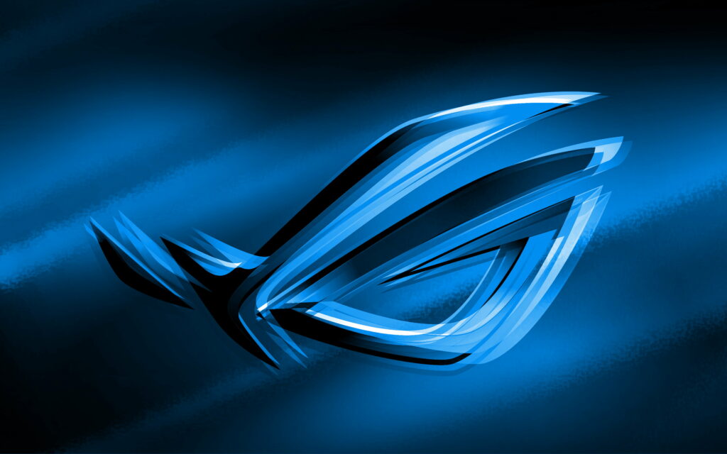 Revving Up the Gaming Experience: ASUS RoG Logo Shines on Brilliant Blue Background Wallpaper