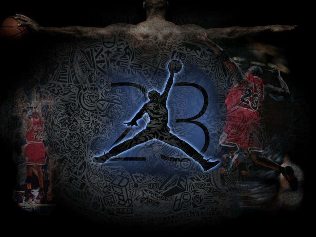 Blue Flame: An Artistic Tribute to Michael Jordan's Iconic Jersey Number Wallpaper