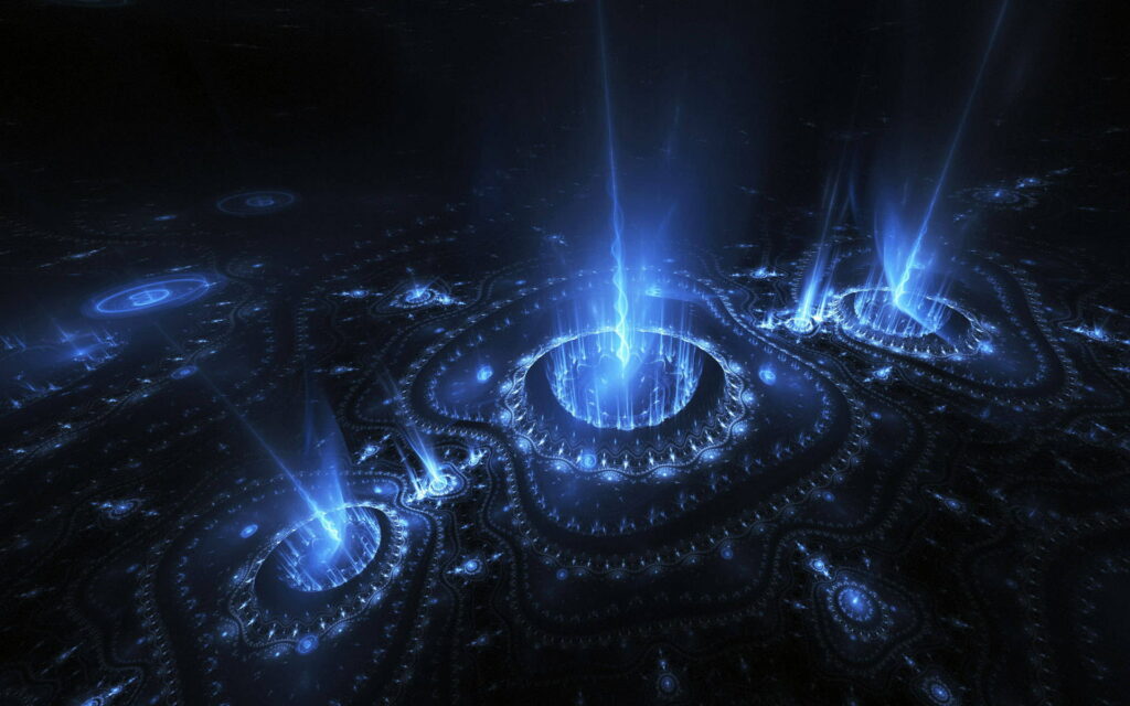 Glowing Aqua Dreams: A Mesmerizing 3D Neon Delight in HD Wallpaper