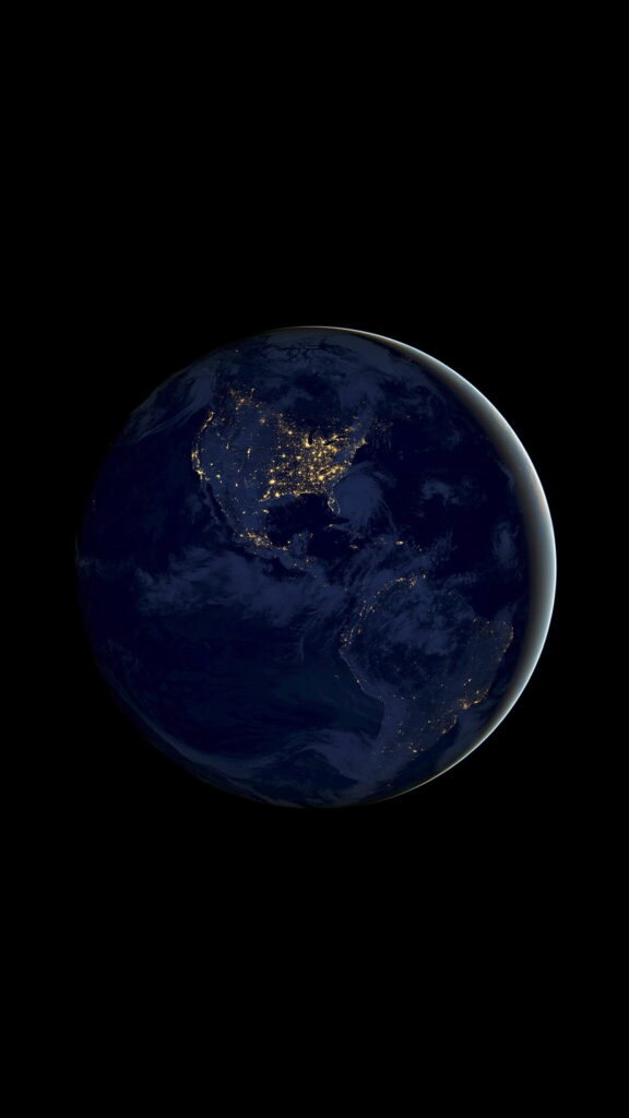 Blue Planet's Enigmatic Nightscape: NASA's Stunning HD Phone Wallpaper Delights Science Enthusiasts