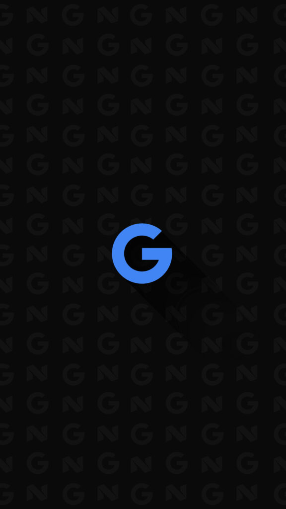 Blue 'G' Logo on Black: Sleek 8k Phone Wallpaper with 'G' and 'N' Letters