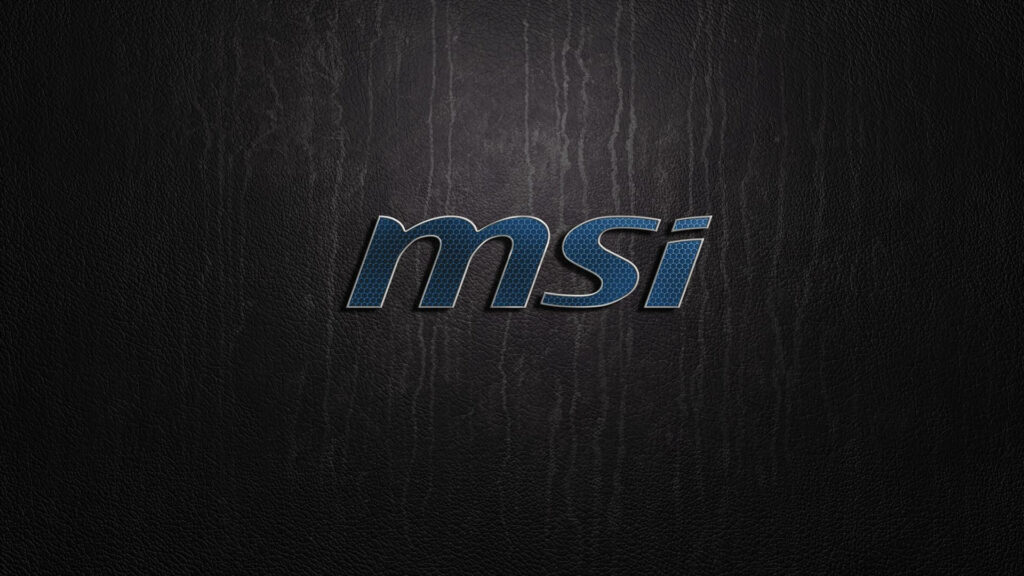 MSI Logo on Textured Black Background: Sleek & Professional Wallpaper for Enthusiasts