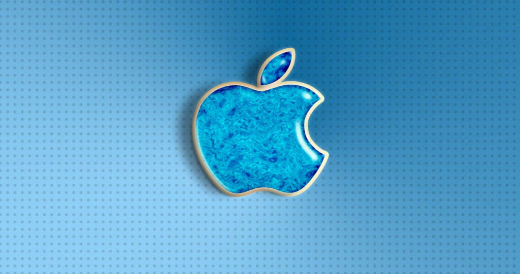 Blue Sapphire Brilliance: A Grid-patterned Backdrop Elevates Apple's 4K Ultra HD Wallpaper